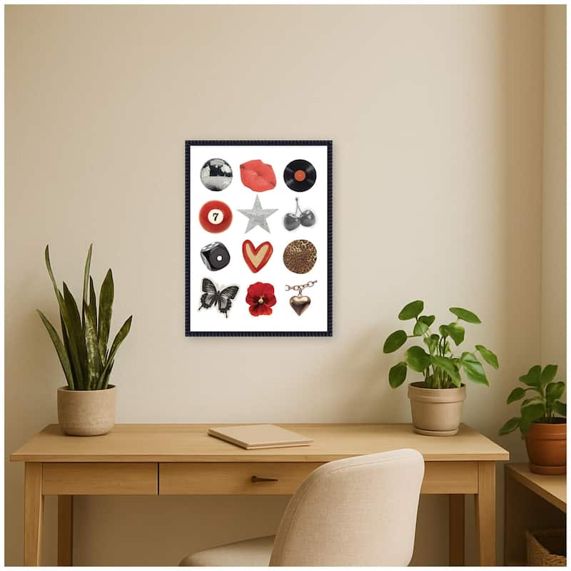 Kate and Laurel Cool Girl Collage by Megan Ryan Framed Canvas Wall Art Print