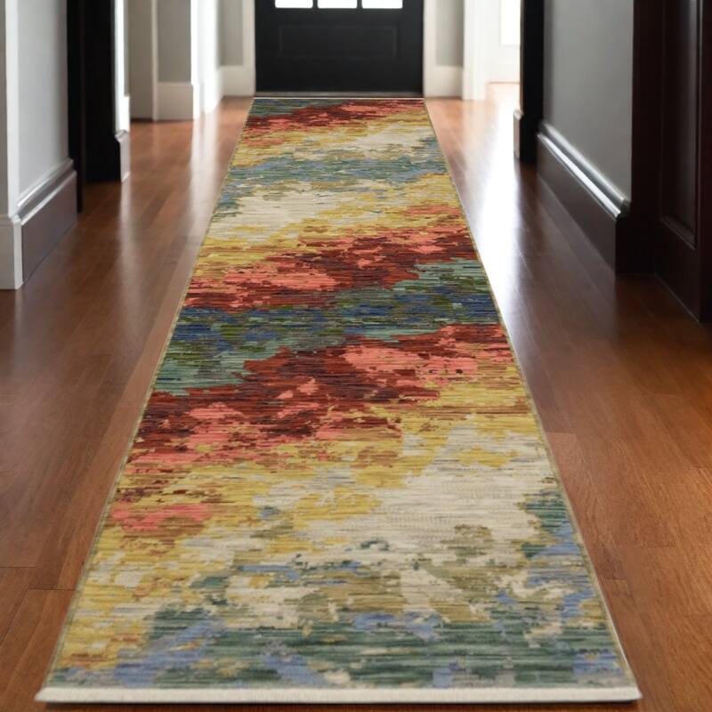 HomeRootsAbstract Modern Rectangle Area Rug - 145.67' X '30.71' X '0.32