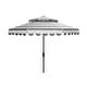 preview thumbnail 12 of 13, SAFAVIEH Outdoor Living Vienna 9Ft Round Double Top Crank Umbrella