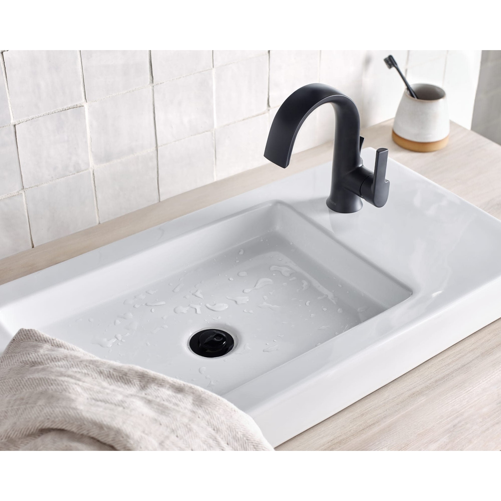 Moen S6910 Doux 1 2 Gpm Single Hole Bathroom Faucet With Pop Up Drain On Sale Overstock 25655801