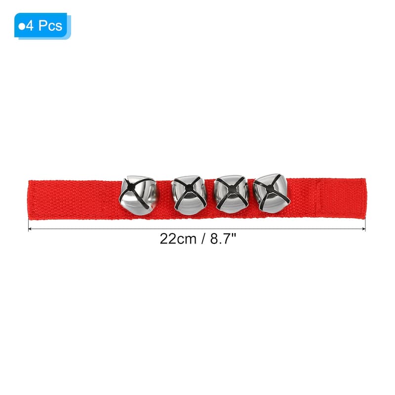 4pcs Wrist Bells, Jingle Bells Ankle Percussion Instruments Musical - Red