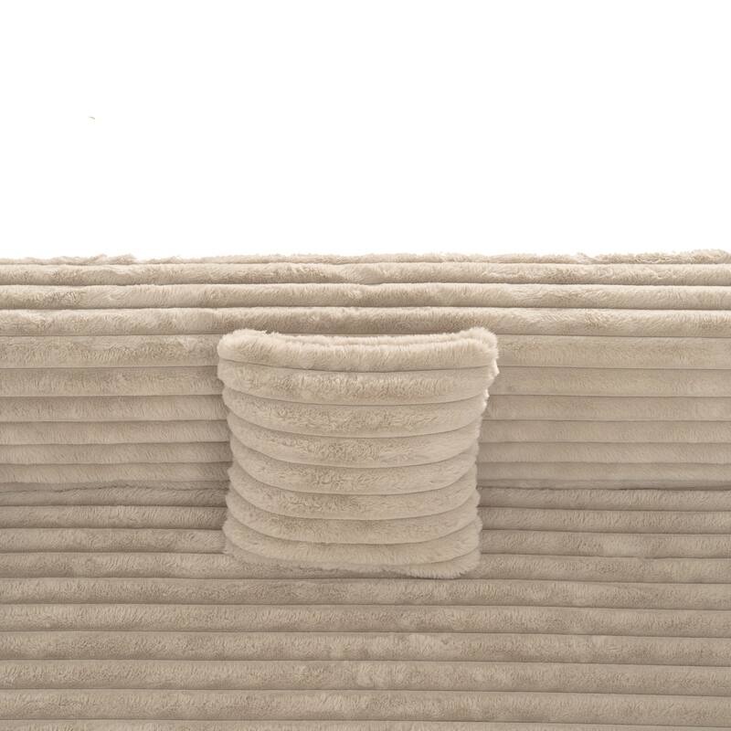 Sectional Upholstered Sofa with Convertible Upholstered Chair
