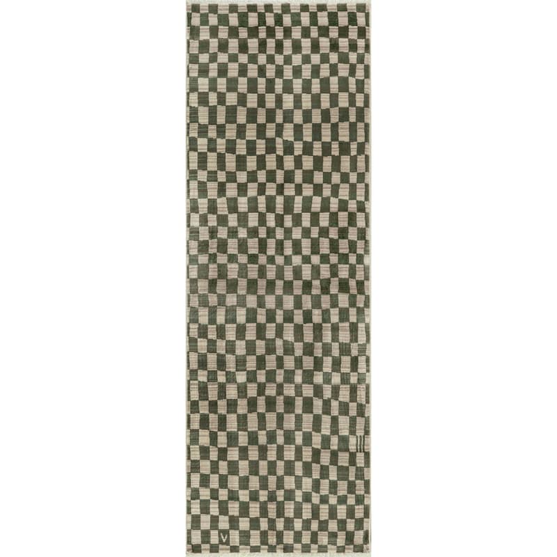 Nuloom Dominique Abstract Checkered Fringe Area Rug