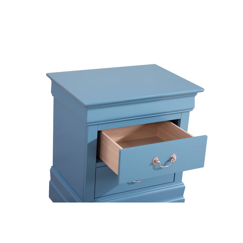 Teal Nightstand 24x22x16 with One Spacious Drawer, Compact Bedside Table for Storage and Bright Contemporary Bedroom Decor