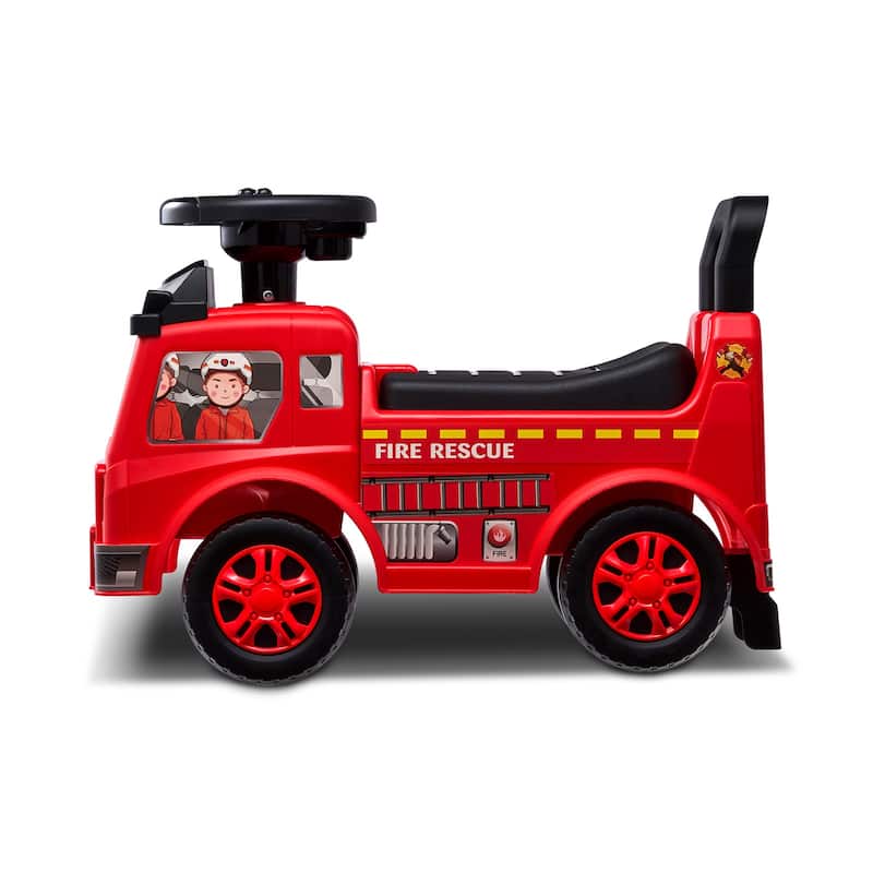 Toddler Ride On Push Car for Ages 1-3, Red Sit-to-Stand with Music Steering Wheel & Storage