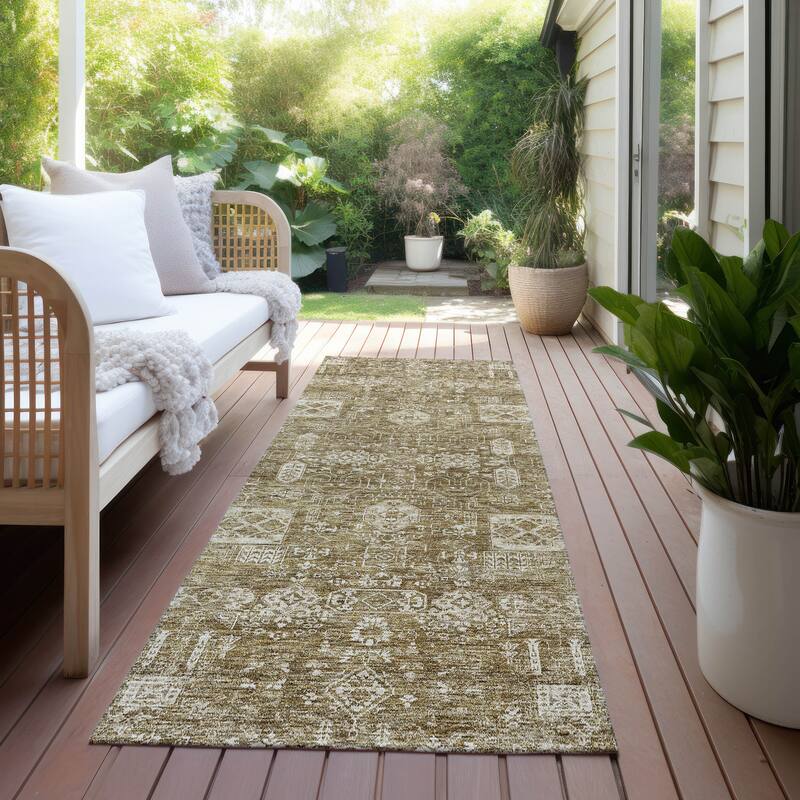 Machine Washable Indoor/ Outdoor Chantille Vintage Traditional Rug