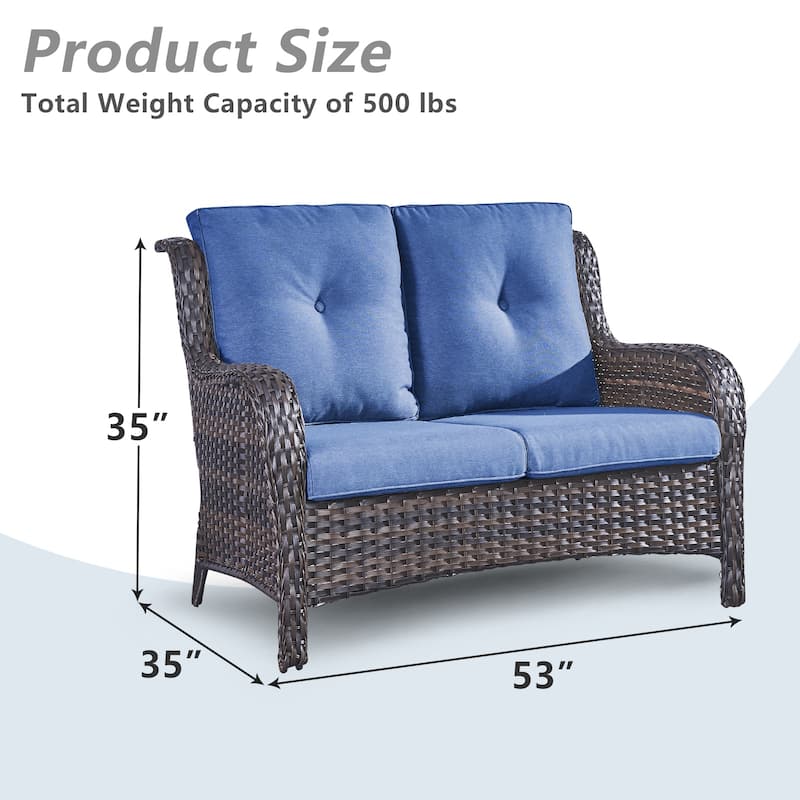 Gymojoy Patio Loveseat Sofa with Cuhsion