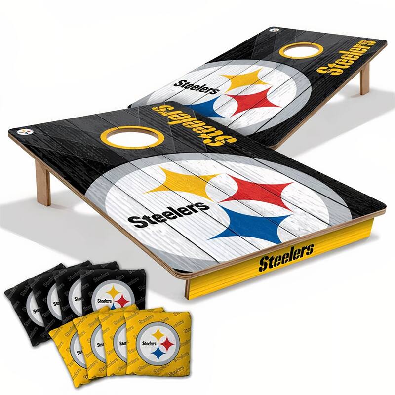 Pittsburgh Steelers NFL Tailgate Cornhole Board Set - Include LED Lights