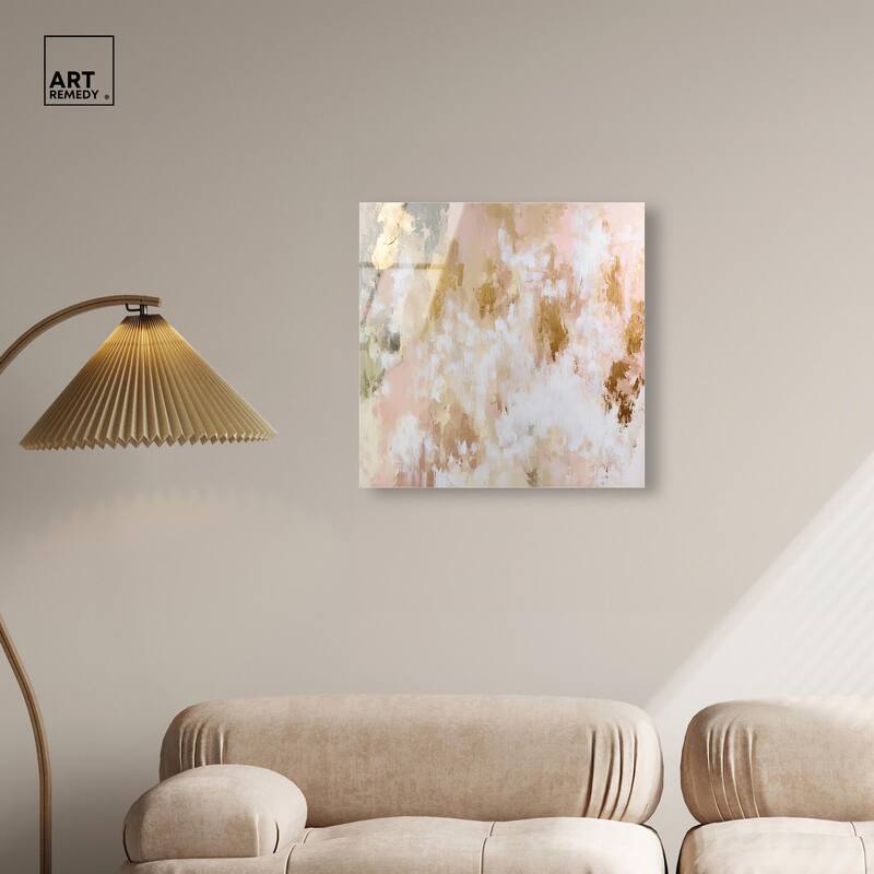 Golden Glimmer Gesture III Acrylic by Art Remedy, Ready to Hang