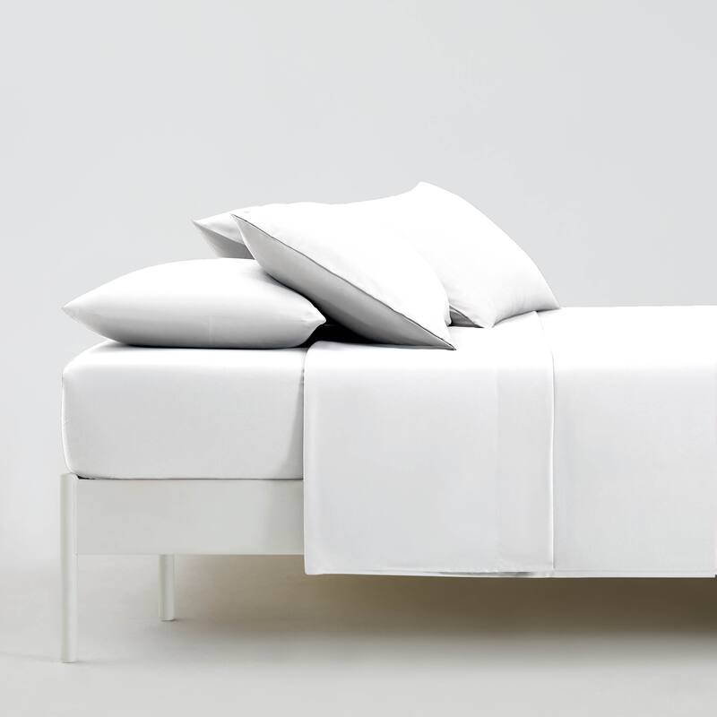 Vilano Oversized Flat Bed Sheet , 2 pack, Flat Sheet Only, Bed Sheet Separates - Queen - White