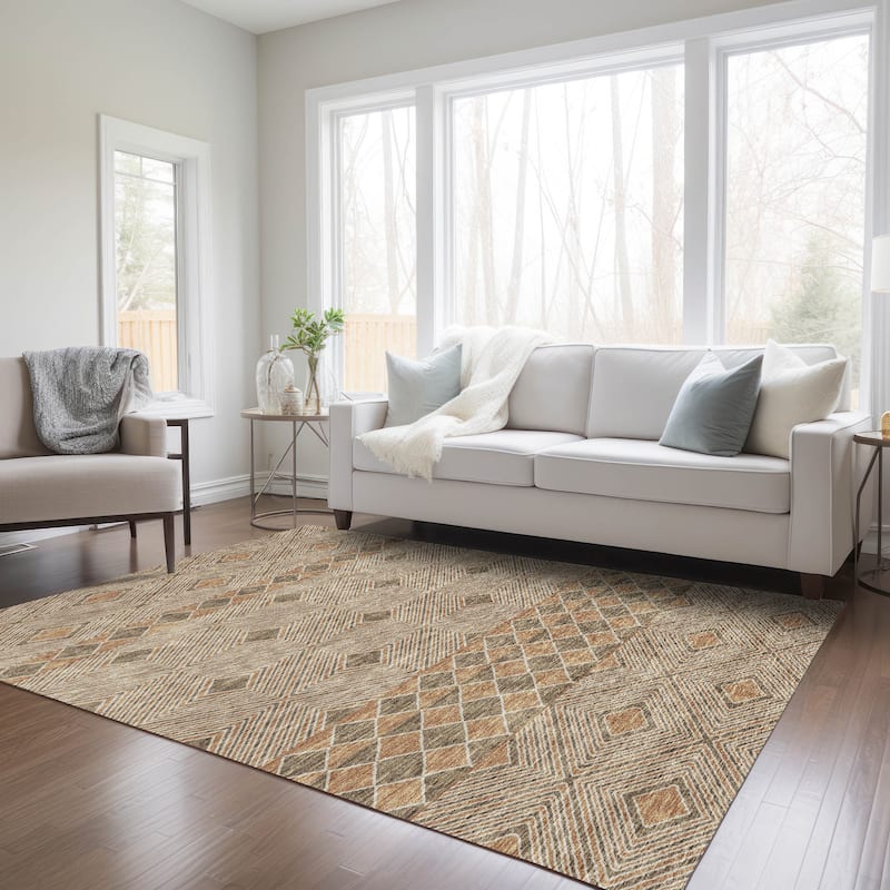 Machine Washable Indoor/ Outdoor Chantille Boho Moroccan Rug