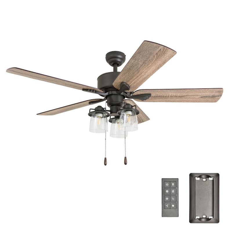 The Gray Barn Wildroot Farmhouse 52-inch Aged Bronze LED Ceiling Fan
