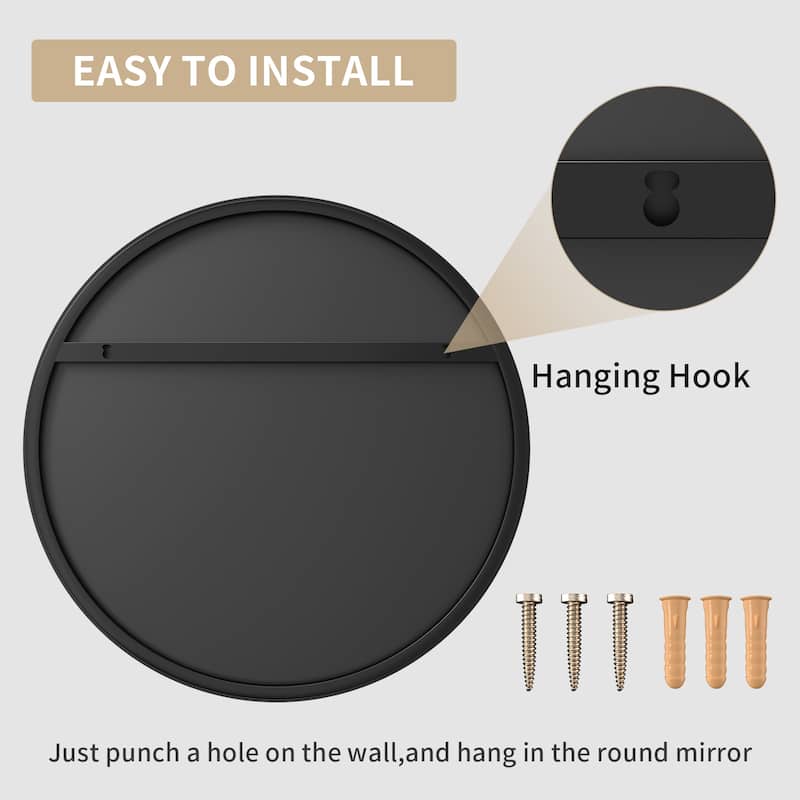 Modern Wall Mirrors, Round Mirror with Metal Framed, Bathroom Mirror with Round Corner Vanity Mirror Accent Mirror