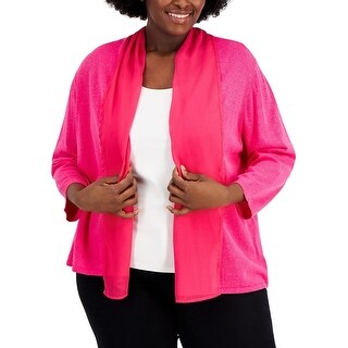 Kasper Women's Open Front Ruched Sleeve Jacket - Green, XLarge