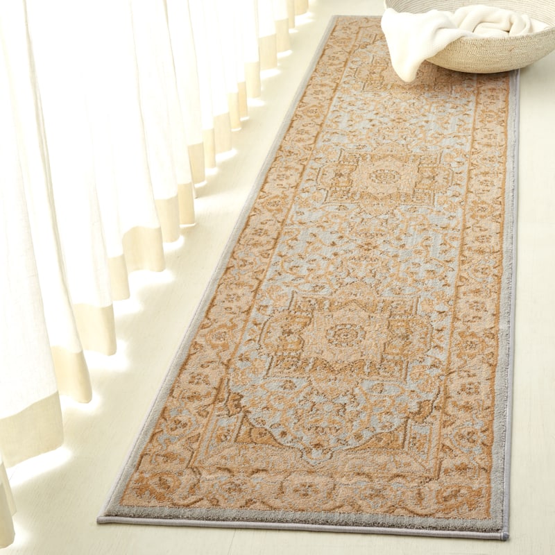 Lauren Ralph Lauren Heirloom Traditional Oriental Rug - 2'3" x 8' Runner - Light Grey/Gold - 2'3" x 8' Runner