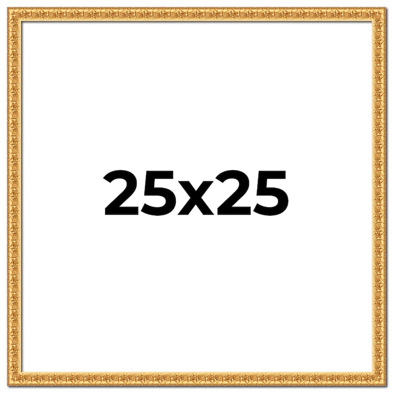 25x25 Frame Gold Real Wood Picture Frame Width 1 inches | Interior