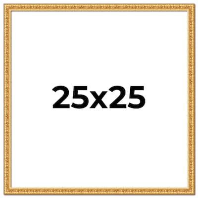 25x25 Frame Gold Real Wood Picture Frame Width 1 inches | Interior