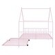 preview thumbnail 4 of 13, Metal Adorable House Full Size House Bed with Twin Size Trundle Bed,Kids and Baby