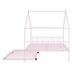 preview thumbnail 4 of 13, Metal Full Size House Bed with Twin Size Trundle