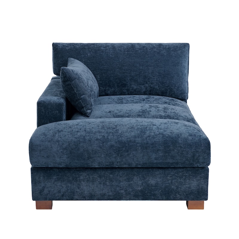 Modern Corduroy L-Shaped Sofa Chaise Lounge Couch