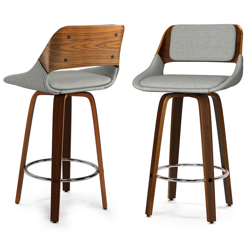 WYNDENHALL Mara Contemporary 16 inch Swivel Bar Stool (Set of 2) - 18.7"D x 18.5"W x 36.6"H