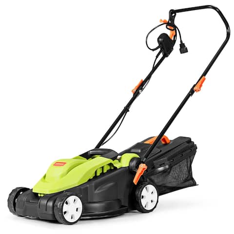 14-Inch 12Amp Lawn Mower w/Folding Handle Electric Push Lawn Corded
