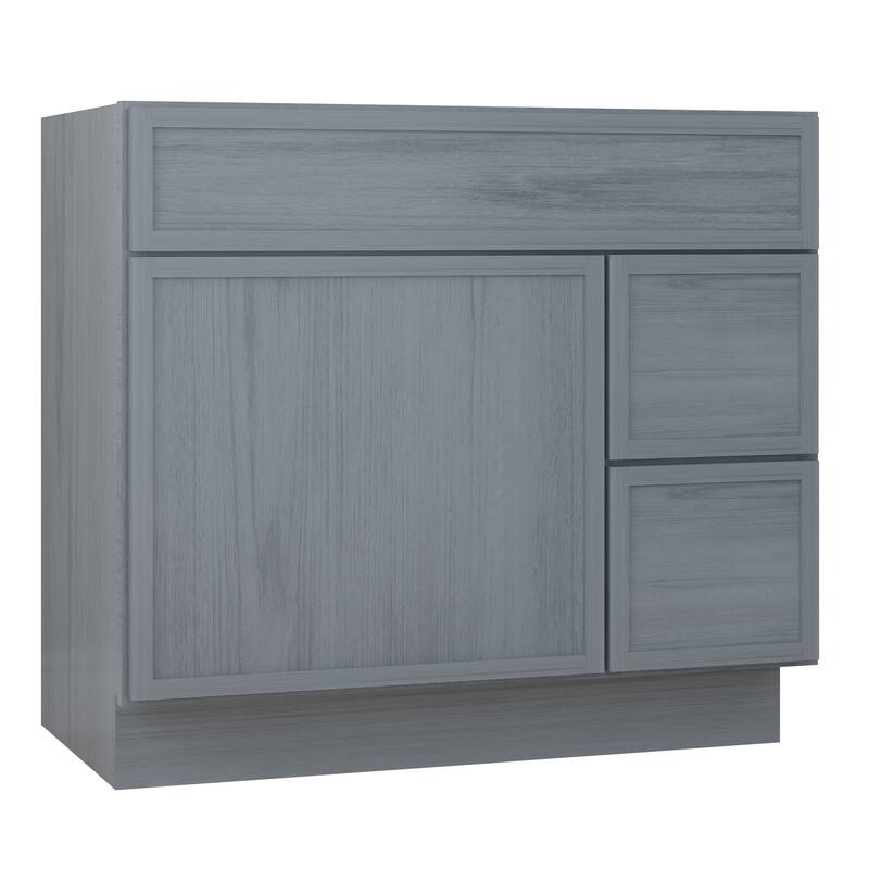 Vanity Art 36" Freestanding Single Base 2 Drawers Storage Cabinet with Soft Close Door