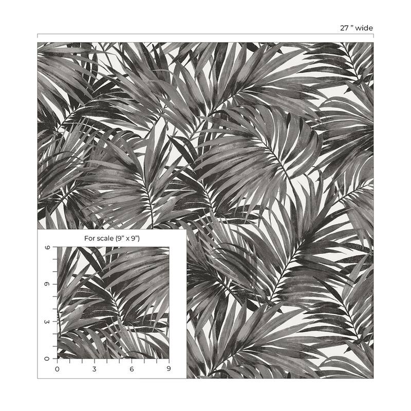 Lillian August Cordelia Tossed Palms Embossed Vinyl Unpasted Wallpaper