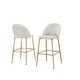 preview thumbnail 5 of 4, Best Quality Furniture Upholstered Barstools with Gold Chrome Finish Legs (Set of 2) White