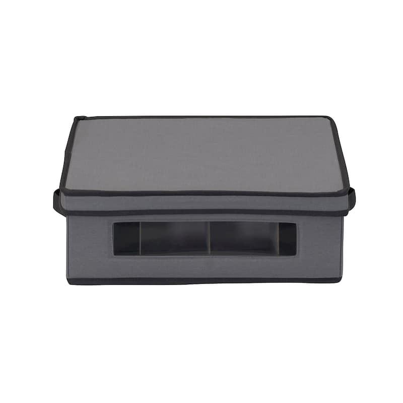 Household Essentials China Cup Chest with 12 Storage Compartments - 13.3"L x 15.5"W x 5.5"H