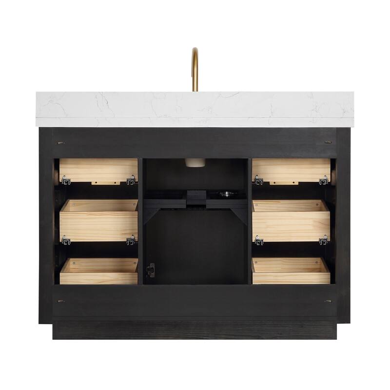 Cadiz Bath Vanity with Composite Stone Top and Mirror