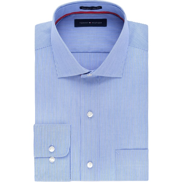 Tommy Hilfiger Mens Big & Tall Dress Shirt Pinstripe Non-Iron - Stream - 22 35/36. Opens flyout.