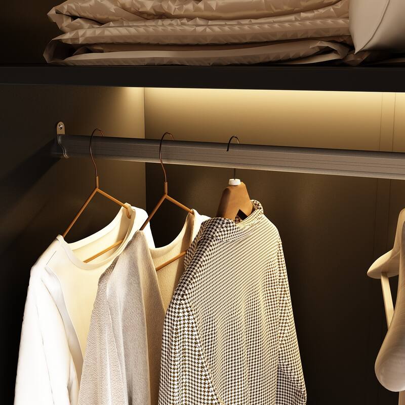 Modern Aluminum Framed Wardrobe: Spacious Design with LED Armoires
