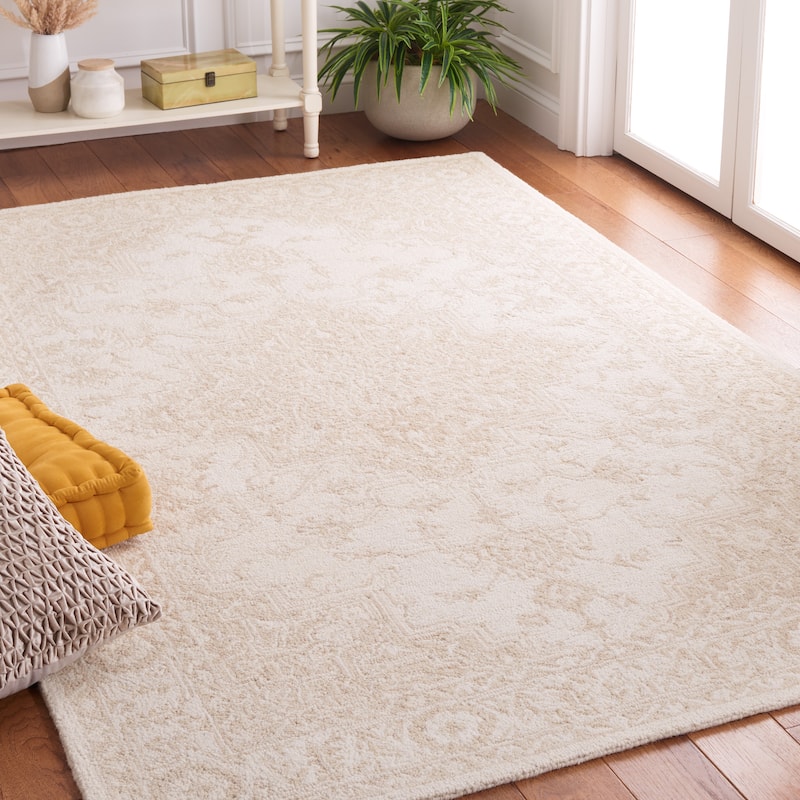 SAFAVIEH Handmade Metro Aloys Oriental Wool Rug - 4' x 6' - Beige/Ivory