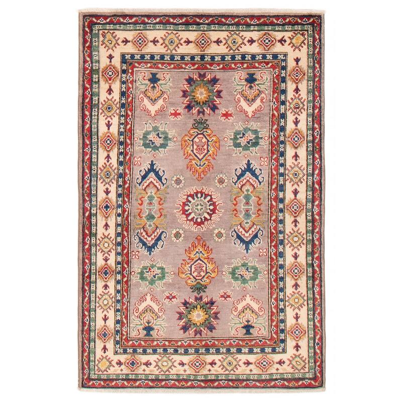 ECARPETGALLERY Hand-knotted Uzbek Ghazni Taupe Wool Rug - 3'4 x 5'0 - Taupe - 3'4 x 5'0