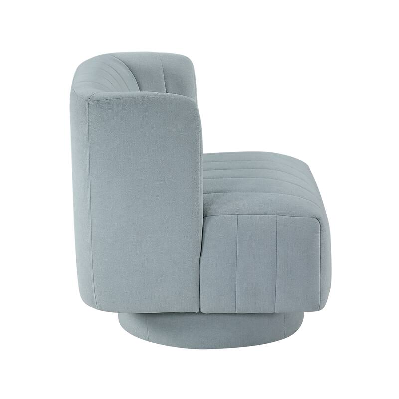Bay 27.5" Textured Swivel Chair - Channel Tufted Barrel Back