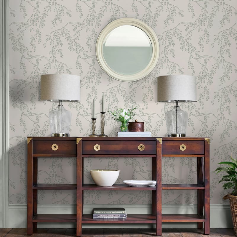 Laura Ashley Rainham Willow Sage Wallpaper