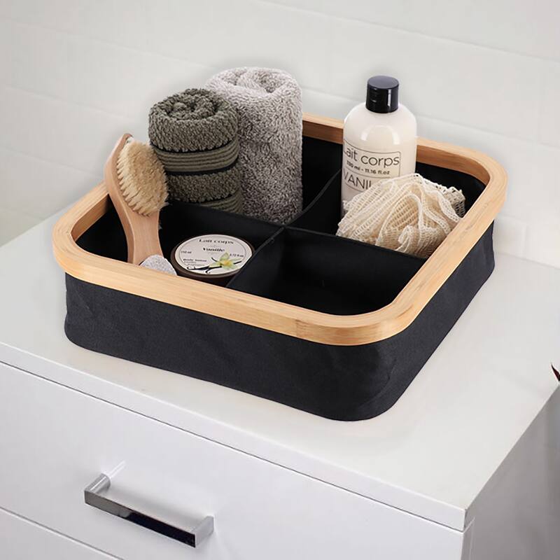 Square Foldable Storage Basket 4-Compartment - 12 L x 12 W x 4 H