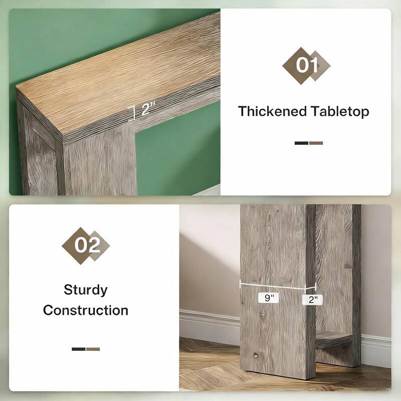 70.9" Rustic Farmhouse Entryway Table with Spacious Surface