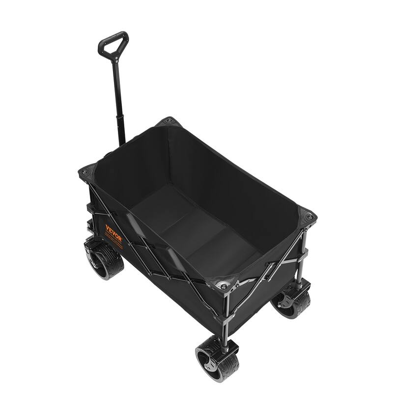 Heavy-Duty Collapsible Folding Wagon - 330lb Capacity, 220L with All-Terrain Wheels & Drink Holders