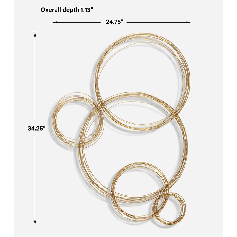Uttermost Golden Bubbles Metal Wall Decor - 34.25"H x 24.75"W x 1.13"D
