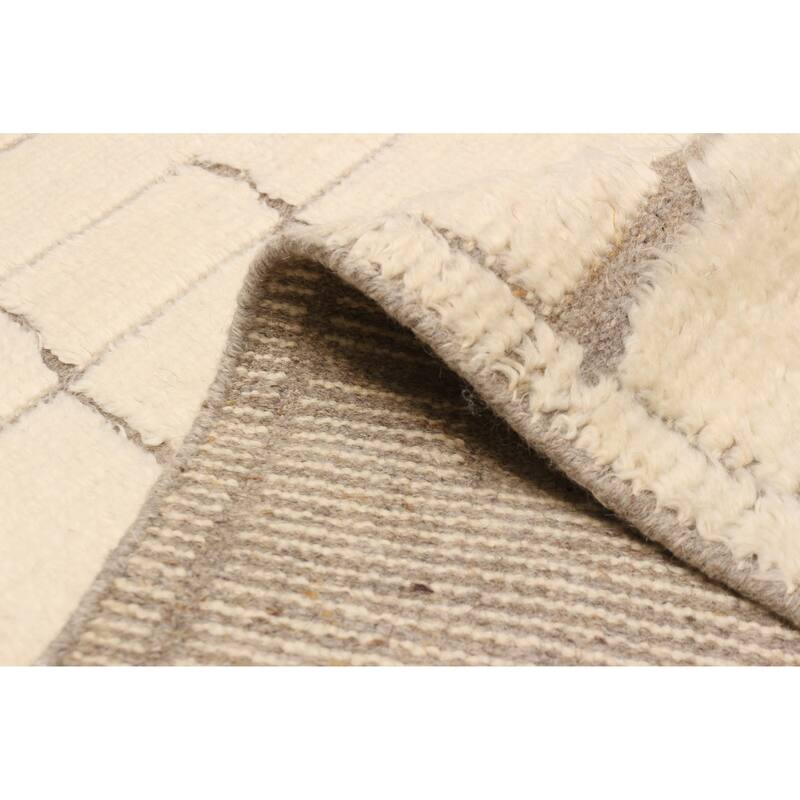 ECARPETGALLERY Hand-knotted Tangier Cream Wool Rug - 8'2 x 10'0