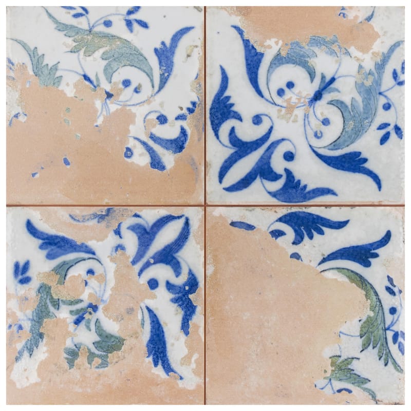 Merola Tile Kings Luxe Heritage Leaves 17-5/8" x 17-5/8" Ceramic Floor and Wall Tile