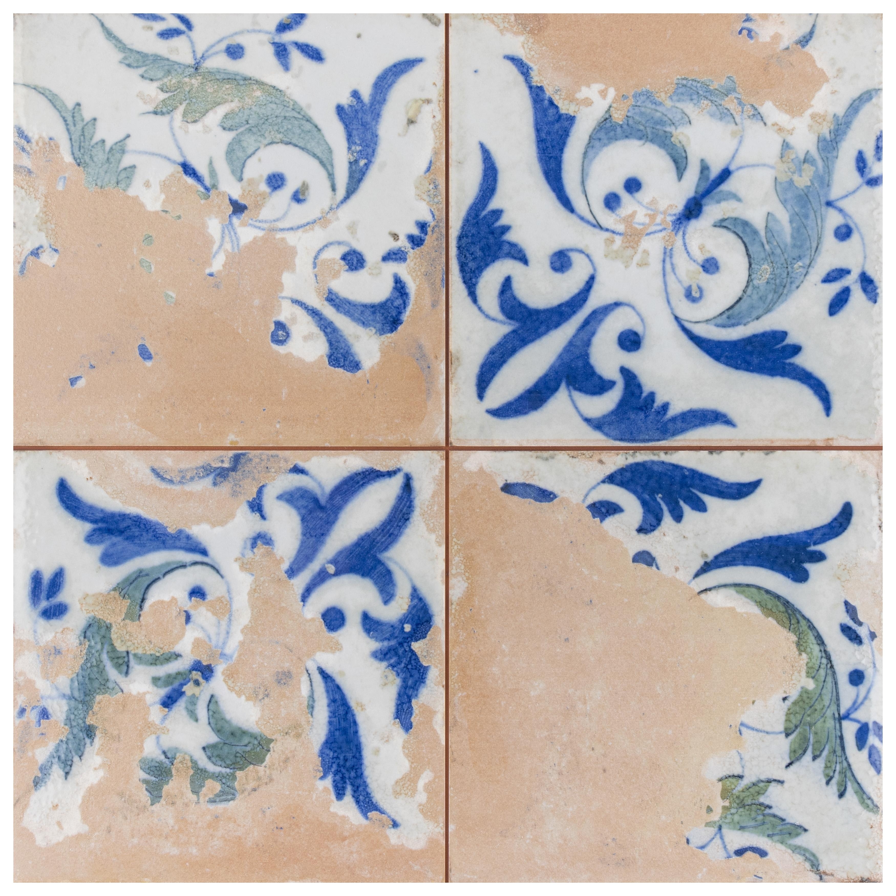 Merola Tile Kings Luxe Heritage Leaves 17-5/8" x 17-5/8" Ceramic Floor and Wall Tile