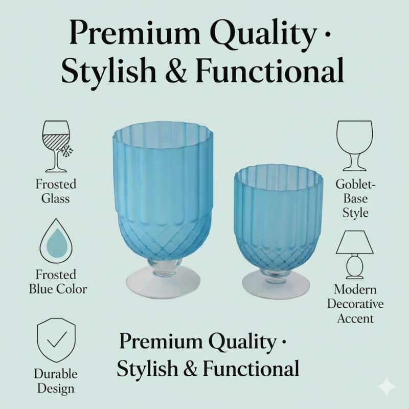 Aria Home Florine Colored Glass Goblet Table Vase Set Decor