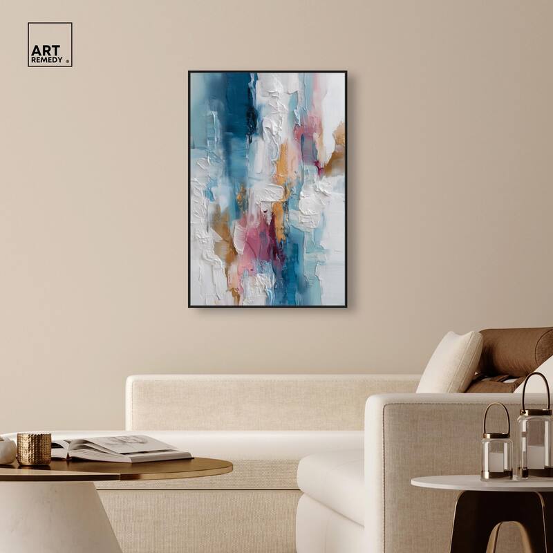 Petal Pink and Ocean Blue I Canvas by Art Remedy