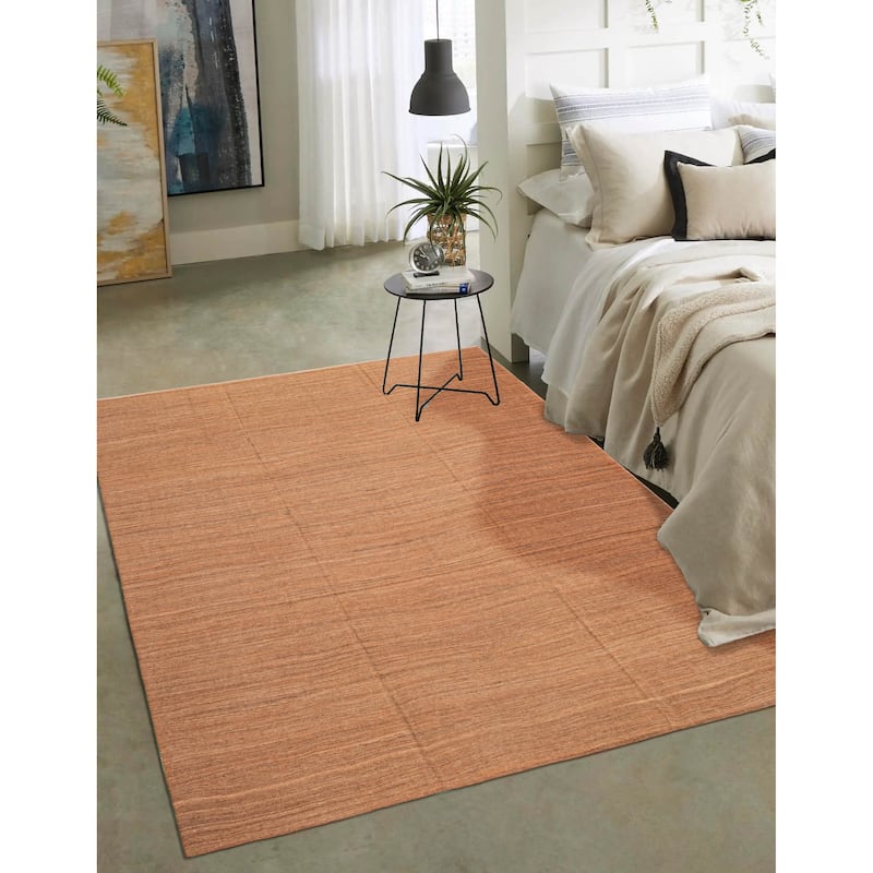 ECARPETGALLERY Flat-Weave Ankara FW Orange Wool Kilim - 10'4 x 12'0