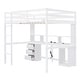 preview thumbnail 13 of 12, Twin/Full Size Loft Bed with Multi-storage Desk, LED light and Bedside Tray, Charging Station, White