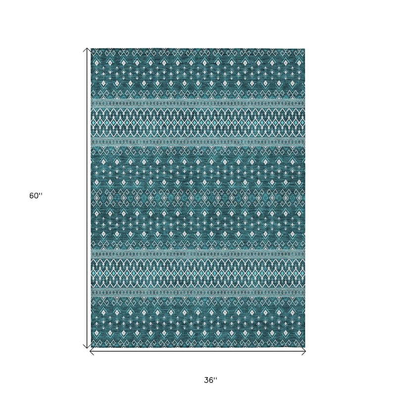 HomeRoots Tribal Transitional Rectangle Outdoor Rug