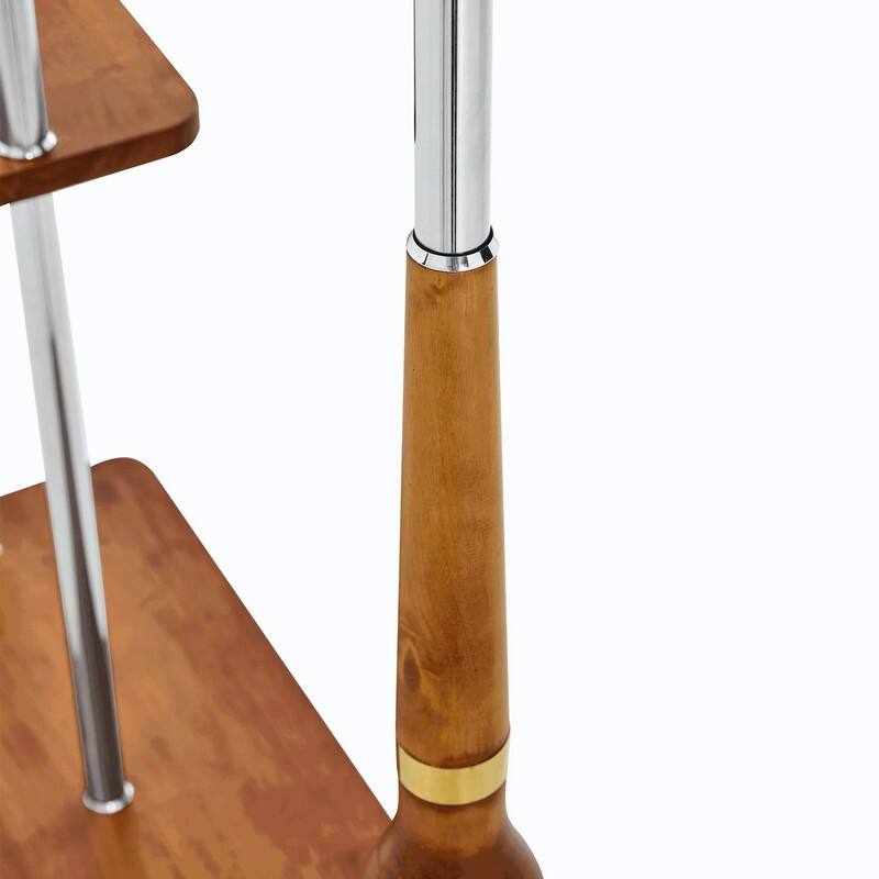 70" Tall Industrial Coat Rack for Entryway, Solid Wood & Stainless Steel, Double Layer Hanging Rack